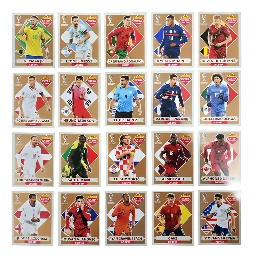 Coleção completa de figurinhas Legends e Rookies da Copa 2026